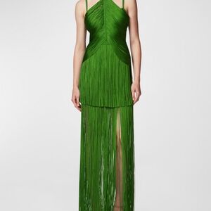Herve Leger Green High Low Sundress
